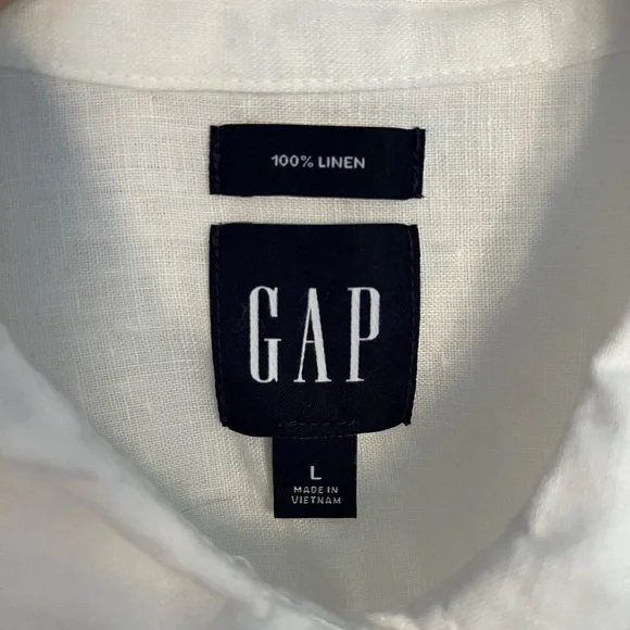 NEW Gap 100% Linen White Oversized Button Down Shirt size Large - Picture 6 of 8